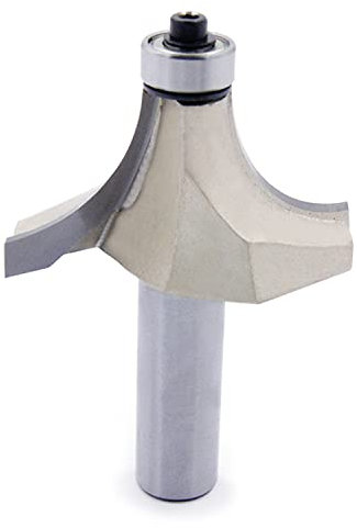 Round Over Edging Router Bit Double Flute Solid Surface Lower Ball Radius Bearing Guide Carbide Tipped Corner Round Corner Rounding Router Bit Woodworking Tools (1/2x1-1/2, 1/2 Shank)