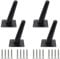 Cjueiom 4 Inch / 10cm Oblique Furniture Legs Black Sofa Set of 4, Mid-Century Couch Heavy Duty Coffee Table Legs, Tapered Chair Feet Metal Cabinet Replacement for Cupboard Ottoman (CJ151)