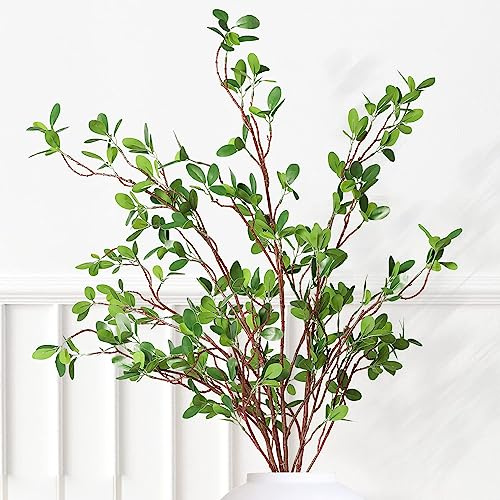 Melorca&Guilla Artificial Plants,3PCS 43.3 Green Faux Branches for Vase,Artificial Plants for Shop Garden Office Home Décor