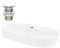 ML-Design Lavabo en Céramique, Blanc, 80x40x12 cm, Forme Ovale, Garniture de Vidage 1 1/4, Vasque á Poser, Design Moderne, Lavabo à Main, Lavabo de Comptoir Élégant, pour Salle de Bain/WC d'Invités