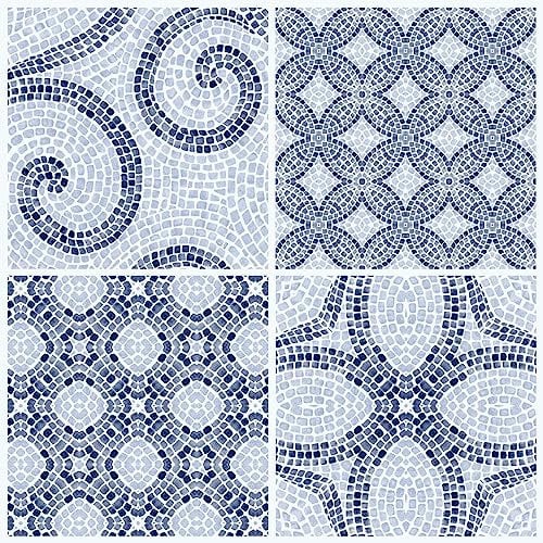 d-c-fix piastrelle adesive pavimento Mosaico Romano - 11 pezzi - PVC vinile impermeabile rivestimento vinilico listoni mattonelle per uso interno, bagno e cucina 30x30 cm