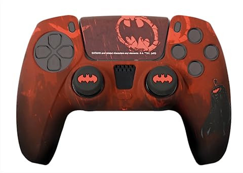 FRTEC - Custom Kit DC Licencia Oficial, Silicona + Grips + Sticker Touchpad compatible con Playstation 5 (BATMAN)