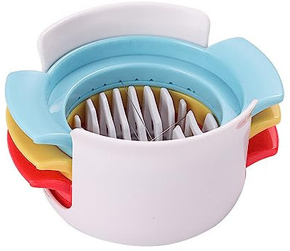 Egg Slicer 3 in 1 Egg Cutter Multi-Function, cup slicer for Evenly Slicing Boiled Eggs Ham Kiwi Banana and Strawberry