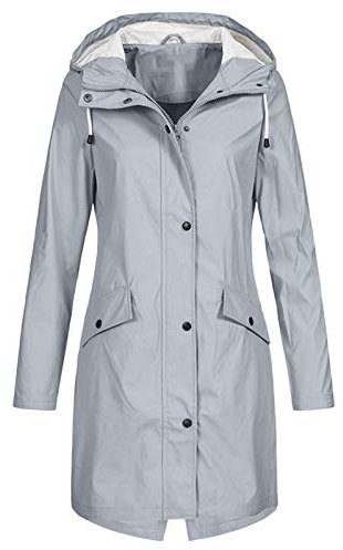 Regenjacke Damen, Damen Regenjacke Übergangsjacke Long Spring Parka Coat Wind- und Wasserabweisend Hosen Damen Jeansjacke Glitzer Your Heart Is The Sea Pullover Damen Bauchfrei Schwarze, Lange Weste