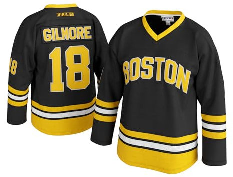 GHOSTWEAR 18 Happy Gilmore Sanders Herren Hockey-Trikot, genäht, Schwarz, Größe S - 5XL, Schwarz, Mittel