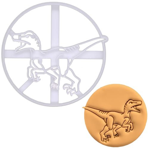 BAKERLOGY Velociraptor Dinosaurier Ausstechform - Detailliertes Keksausstecher-Design zum Backen und Basteln, ideal für Fondant, Teig, Ton