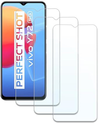[3 Pièces] Verre Trempé Pour Vivo Y72/Vivo Y52 5G Pouces, Film en Protection Écran, Dureté 9H Film Protecteur Vitre, Anti-rayures, Sans Bulles, Anti-empreintes