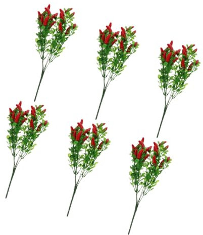 PRETYZOOM 6st Künstlicher Pfeffer Mini-Fake-hot-Chili Chili-Pfeffer-Ornament-Dekorationen Gefälschte Gemüsezweige Simulation Lebensechter Pfeffer Vase Schaum Falsches Chili