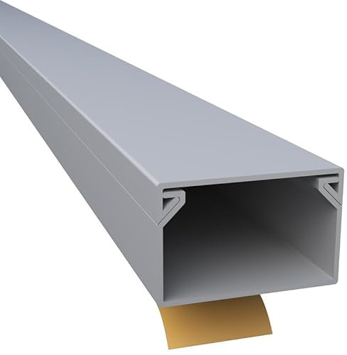 CILSON WDK2516SG 6700140 Kabelkanal Selbstklebend 25x16mm Grau - 1 m / 1000 mm, Erweiterte Kabelabdeckung, Schnelle Montage