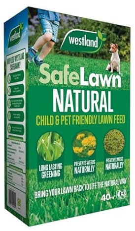 SafeLawn NATURAL Child and Pet Friendly Lawn Feed Bringing your Lawn Back To Life The Natural Way COVERS 40m2