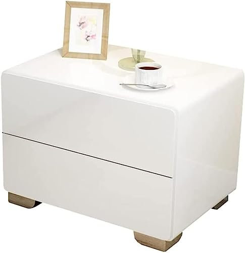 Bedside Table 2 Wood Drawers End Table Piano Paint Modern Bedside Dress 42x45x40 cm Minimalist Bedside Cabinet
