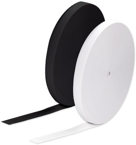 Ceihwa 2 Piezas Goma Elástica Costura Cinta Elastica Costura Goma Ancha Elastica Costura Cinta Elastica Costura 1cm Costura Cinta Elastica Elásticos Blancos Negro para Coser Tejer