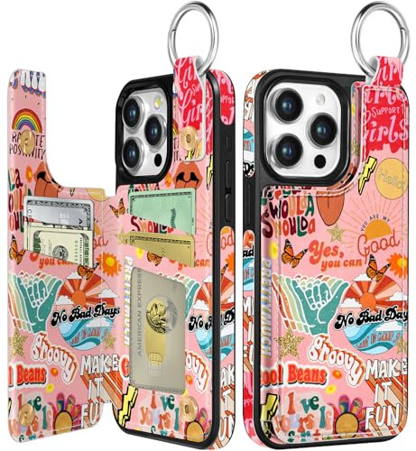 Shorogyt for iPhone 11 Pro Max Wallet Case with Card Holder - Cute Designer Collage Pattern Kickstand Magnetic Clasp Back Flip Folio Leather Phone Cases for Women Men Girls for iPhone 11 Promax