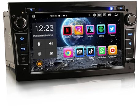 Erisin 8-Kern 4GB+64GB Android 14 Autoradio Mit GPS Navi für Opel Astra H Corsa C Corsa D Vectra Zafira Signum Meriva 7 Zoll CD Player Bluetooth 5.0 CarPlay Android Auto DSP A2DP DVB-T/T2 WiFi DAB+OBD