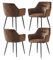 Weegstok Modern Dining Chairs Set of 4, Upholstered Faux Suede Fabric Seat with Matte Metal Legs for Dining Room, Kitchen, Living Room, Office(Brown Suede,4)