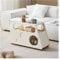 Couchtisch Kaffeetisch Mobile Cocktail Table Coffee Table Center Table for Living Room, 2 Tier Side Table End Table with Storage Shelf and Drawer, Narrow Serving Cart with Wheels for Kitchen, Bedroom,