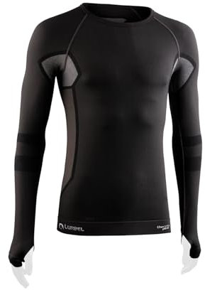 Lurbel Cristallo Neutral Long Sleeves, Camiseta termorreguladora, Primera Capa térmica, Camiseta para Trekking, Transpirable, Camiseta de Invierno. (S - Marengo)