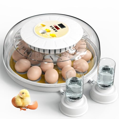 DETODDA Brutautomat Vollautomatisch, Brutmaschine Vollautomatisch Brutkasten Hühner mit LED Beleuchtung Automatischem Eierdrehen, Inkubator Hühner für 18 Eier