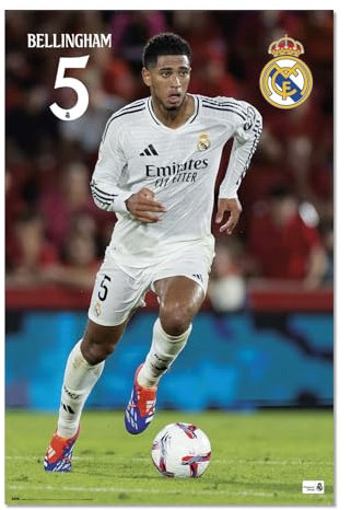 Grupo Erik Kunstdruck Real Madrid 2025 Bellingham Poster - Deko Wohnzimmer - 61 x 91 cm - Offizieller Merchandise