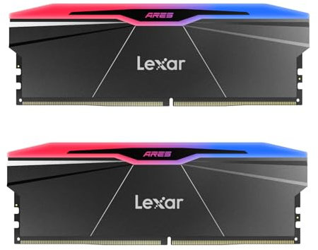 Lexar ARES Gen2 RGB DDR5 RAM 48 GB Kit (2x24GB) 7600 MHz, 288-Pin-UDIMM Desktop Speicher, PC Gaming Computerspeicher für Intel XMP 3.0/Empowered by SK Hynix/CL38-48-48-121/1.35V(LD5U24G76C38BR-RGD)