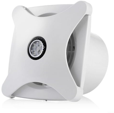 WIIYENA Smart LED Bathroom Extractor Fan,Simply Silent Bathroom Extractor Fan,High Airflow Fan,for Toilet Shower Ventilation Kitchen Ceiling Extractor