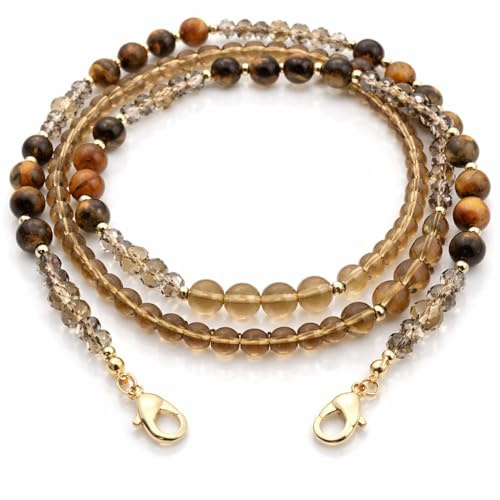 MyfavoriteK Brillenhalter mit Edelstein, niedliche Brillenkette für Damen, Perlenband für Sonnenbrillen, Brillenketten