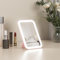 Kintion 15,5 x 10,7 cm Spiegel mit Beleuchtung, LED Tragbarer Tischspiegel, Dimmbare 3 Farbmodi, Wiederaufladbarer Schreibtisch-Kosmetikspiegel für Handtasche, Geschenke für Mädchen, Rosa