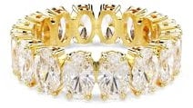 Swarovski Matrix-Ring, ovale Größe, weiß, goldfarben