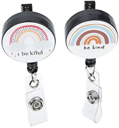 LALAFINA 2stücke Einziehbare Ausweishalter Mit Langlebigem Clip Praktischer Regenbogen Ausweisrollen Für Krankenschwestern Lehrer Studenten Und Freiwillige Robuster Id-kartenhalter Für Einf