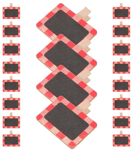 Operitacx 20stücke Mini Tafel-memo-clip Holz Kreidetafel-clip Schilderklammern Nachrichtenklammern Tafelklammer