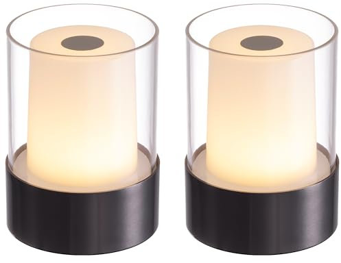 NEWSEE Cordless Rechargeable LED Table Lamp, Portable Waterproof Touch Small Bedside Lamp Kids Night Light for Bedroom Decoration, Baby Night Light, Bathroom, Feeding, Bar (Black-2 (PE Plastic))