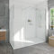 Aquariss 1700x900mm Chrome Walk in Shower Enclosure Wet Room 8mm Clear Easy Clean 1200mm Front Glass Door + 900mm Side Panel with White Tray and Waste