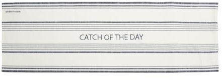 Rivièra Maison - Tischläufer Catch of The Day, Blau-Weiß, Luxuriöses Leinen