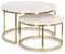 MEBEL ELITE Couchtisch 2er Set Rund – Wohnzimmertisch Weiß Marmoroptik – Sofatisch mit Metallgestell – Tische für Wohnzimmer und Büro 60 cm/80 cm – Pflegeleichter und Schmutzabweisender