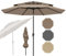 RELAX4LIFE Parasol Droit Inclinable 3M, Parasol de Jardin Extérieur 3M, Inclinaison 30°, Auvent Ventilé à 3 Niveaux, 8 Baleines, Manivelle, Protection Solaire pour Balcon Terrasse (300CM,Marron)