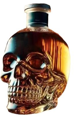 Whiskey Karaffe Dekanter Skeleton Whiskyflasche Exquisite Totenkopf Flasche Likörflasche Geschenke für Männer, Glas Whiskykaraffe Whiskey Dekanter Totenkopf Schnapsdekanter Männergeschenke (A)