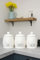 BMLIMITED Ceramic Tea Coffee Sugar Canister Set White Kitchen Storage Jars with Heart Lids Rustic Farmhouse Countertop Pots UK Kitchen Accessories