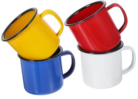4piezas Tazas De Esmalte Vintage Para Café Taza Esmaltada Resistente Roturas Para Acampar