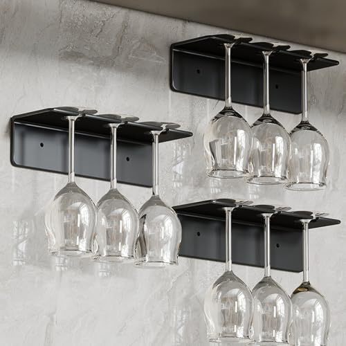 Mxdzshy 3 Piezas Soporte Para Copas de Vino Pared Colgador de Copas de Vino