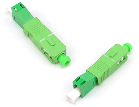 HUANR - Conector rápido de fibra óptica, 2 piezas SC/APC hembra a LC/APC macho, verde acoplador para fibra óptica, núcleo cerámico, para cables ópticos y paneles de elaboración de cerveza