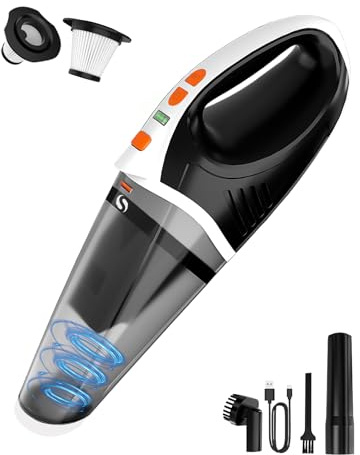 SERVOMASTER Handheld Vacuum Cleaner, Car Vacuum Cleaner Cordless Powerful, Portable Lightweight Hand Held Vacuums with LED Light, Mini Handheld Vacuums for Car Home Office Pet