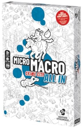MicroMacro: Crime City - All in | Jeu de mystère et de détective du | 16 Rechercher et trouver des cas de détective | Jeux de société coopératifs pour adolescents et adultes | À partir de 12