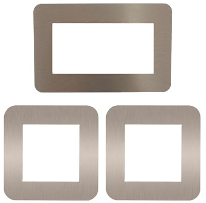 Light Switch Surround,Light Switch Cover,Socket Surround - Champagne Gold Brushed Finish 3 PCS Set,Single & Double Switch Protector for Home Wall Decoration,UK Standard Size 2 x 8.6cm, 1 x 7.5x15.5cm