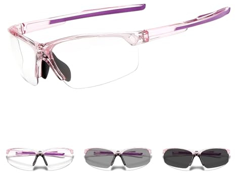 Suertree Selbsttönend Fahrradbrille Photochromatische Sportsonnenbrille Herren Damen Transprante Gläser Klar Radsport Radfahren MTB
