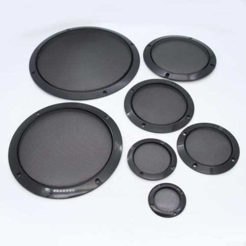 Comgooldool 2 rejillas de metal para altavoces de 10 pulgadas con tornillos, cubierta antipolvo de malla de acero negro para audio de coche, protección contra rasgaduras y cortes, diámetro exterior de