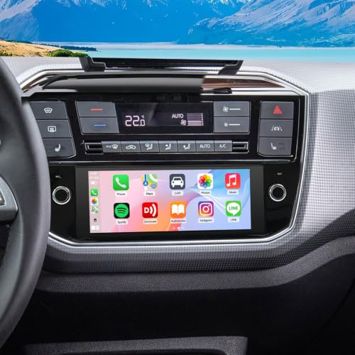 Autoradio für VW Up 2016-2023 für Skoda Citigo 2019-2020 für SEAT MII 2019-2021, 6.86 Zoll Touchscreen Navigationsgeräte Android 14.0 Radio Stereo mit Carplay Android Auto Bluetooth 5.0 DSP BT FM RDS