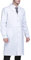 Beautyshow Weiß Laborkittel, Ärztemantel Damen Herren Laborkittel Baumwolle Langarm Weiß Arztkittel Arbeitskleidung Unisex Mantel Labormantel Schutzkleidung für Labor