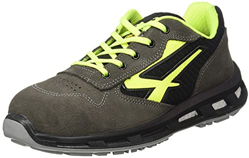 U-Power Red Lion® Yellow, Scarpe antinfortunistiche in pelle, Scarpe da ginnastica unisex leggere antiperforazione, Suola in rafia, Suola Infinergy, con puntale in alluminio (43)