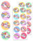 200 Stück - Einhorn Sticker Aufkleber für Kinder - 20 Blätt, 40mm