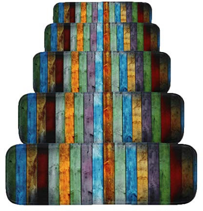JQQJ 15 Pcs Stufenmatten rutschfeste Mute Treppen Teppich,Stair Cushion,Kurzflor Teppich Läufer | Matten Schutz Für Treppenstufen,Home Designer Teppich